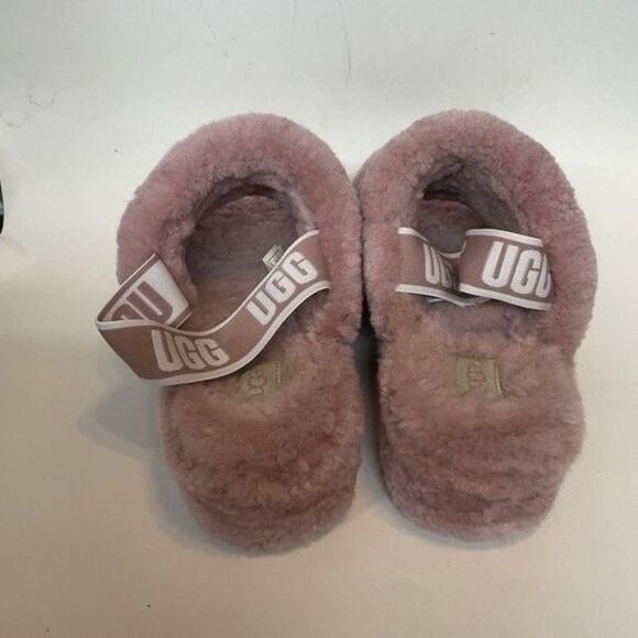 UGG Fluff Yeah Slide Slippers Soft Pink Sheepskin Sandals Women Size 10 109511 - Picture 7 of 12